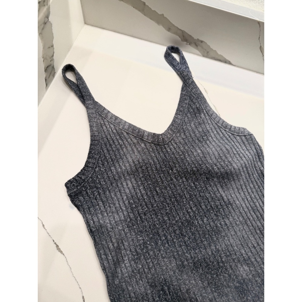 American Eagle Soft & Sexy Ribbed Tank Top Gray Acid Wash V-Neck Camisole Small - Picture 2 of 6